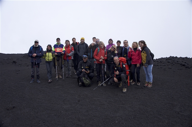 Foto di gruppo sull'etna